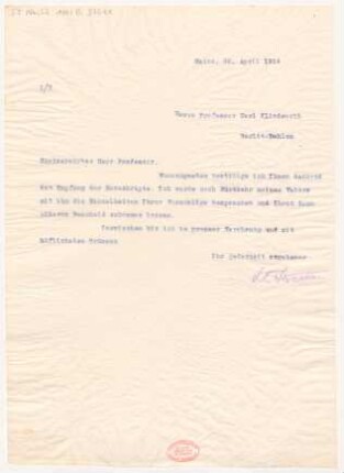 Brief an Karl Klindworth : 28.04.1914