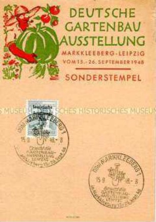 Ersttagskarte zur Gartenbau-Ausstellung in Markkleeberg-Leipzig