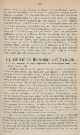 327-332 Litterarische Uebersichten und Anzeigen