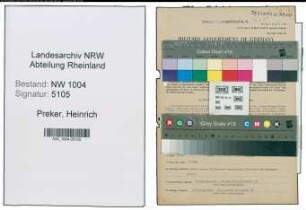 Entnazifizierung Heinrich Preker , geb. 22.03.1903 (Schlosser)