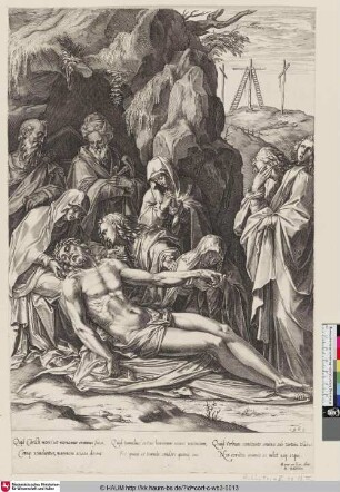 [Die Beweinung; The lamentation; La Lamentation; Le Corps de J-C. devant le sepulcre; Mk. 15, 42-47]