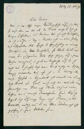 Brief vom 17. Juli 1873