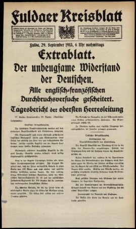 Ausgabe vom Mittwoch, den 29. September 1915.