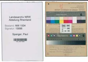 Entnazifizierung Paul Spanger , geb. 11.04.1909 (Mechaniker)