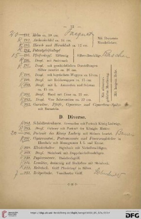 D. Diverse (Nr. 204- 213)