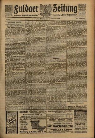 Zweite Ausgabe vom Dienstag, den 02. November 1909.