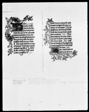 Gebetbuch der Prinzessin Sibylla von Kleve — Initiale H mit anschließender Ranke als Randleiste, Folio 253recto