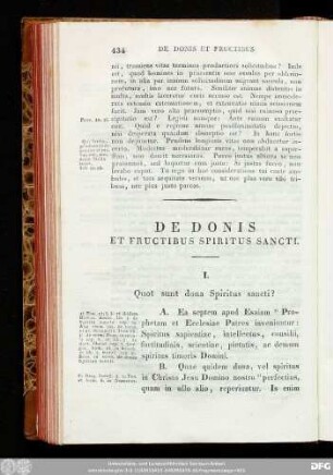 De Donis Et Fructibus Spiritus Sancti.