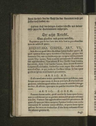 Der achte Artickel.