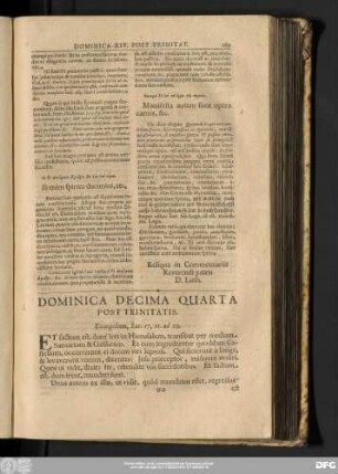 Dominica Decima Quarta Post Trinitatis. Evangelium, Luc. 17, 11. ad 20.