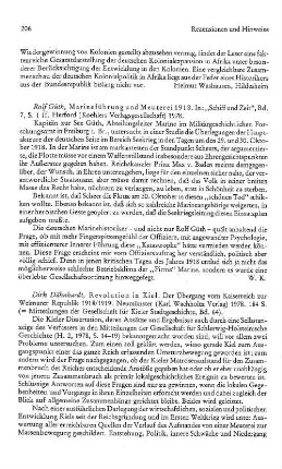 Dähnhardt, Dirk :: Revolution in Kiel, der Übergang vom Kaiserreich zur Weimarer Republik 1918/1919, (Mitteilungen der Gesellschaft für Kieler Stadtgeschichte, 64) : Neumünster, Wachholtz, 1978
