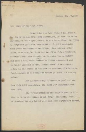 Brief an B. Schott's Söhne : 15.05.1926