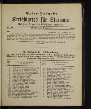 Verzeichniß der Wahlmänner des aus dem Kreise Stormarn bestehenden XVI. Schleswig-Holsteinischen Wahlkreises [...].