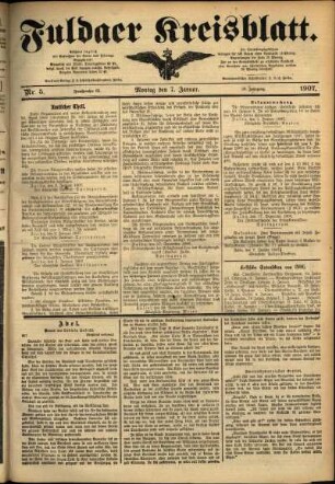 Ausgabe vom Montag, den 07. Januar 1907.