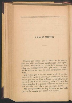 La vida de frontera