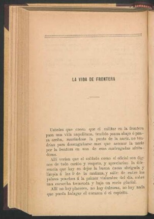 La vida de frontera