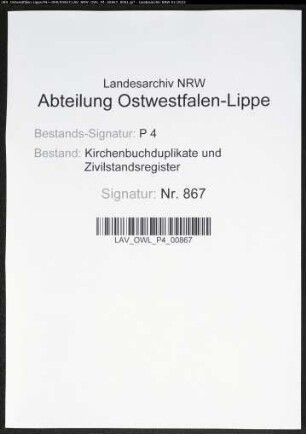 Kirchenbuchduplikate der katholischen Gemeinde (GHT 1855-1859). (Gemeinde: Bochum, katholische Gemeinde Stadt und Land (getrennt))