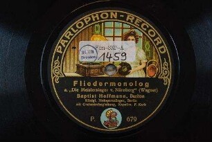 Fliedermonolog : a. "Die Meistersinger v. Nürnberg" / (Wagner)