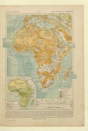 Afrique, Carte physique, Régions naturelles