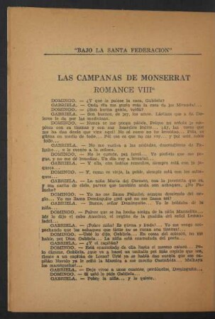 Las campanas de Monserrat - Romance VIII°