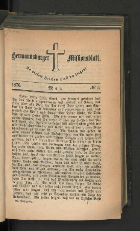 No. 5. Mai. 1876.