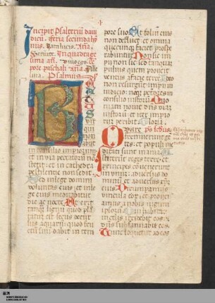 Incipit Psalterium dauidicum