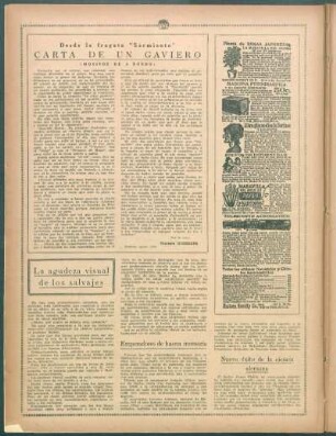 Carta de un gaviero : Desde la fragata "Sarmiento" - (Motivos de a bordo)