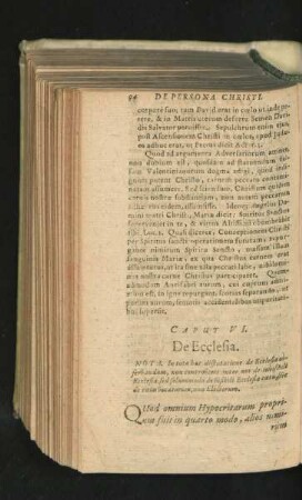 Caput VI. De Ecclesia.