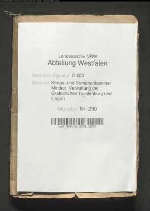 Mühlenregister von der Obergrafschaft Lingen
