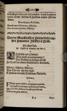 Von der Majestätischen Himmelfahrt unsers Heylandes Jesu Christi.