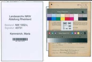 Entnazifizierung Maria Kemmerich , geb. 11.02.1909 (Justizangest.)
