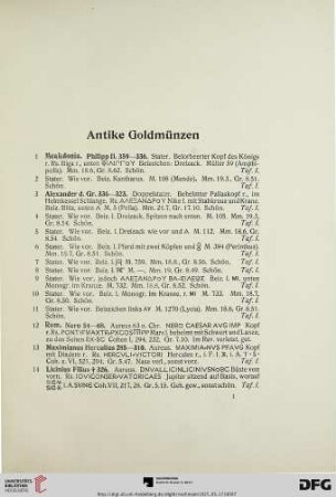 Antike Goldmünzen (Nr. 1-43)
