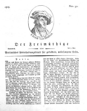Nro. 92, Sonnabend, den 7. May 1808