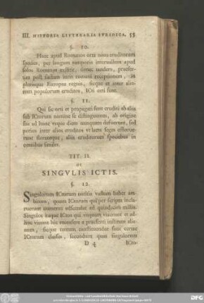 Tit. II. De Singulis Ictis.