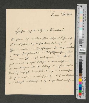 Brief an Werner von Melle