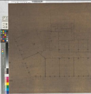 Geschäftsgebäude der Eisenbahndirektion Essen, Aufstockung, Blatt 4: Grundriß 4. Obergeschoß, M. 1:50 Hgv, Sknr.: 4, Fanr.: 8, Bunr.: 14