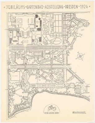 Ausstellungsgarten Jubiläums-Gartenbau-Ausstellung 1926, Dresden: Lageplan »Der Grüne Dom« 1:1000