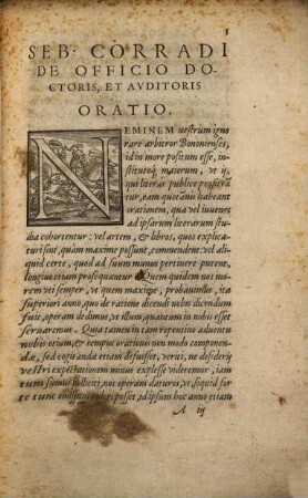De officiis Doctoris et Auditoris oratio