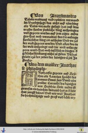Von dem maister Anatharse philosopho
