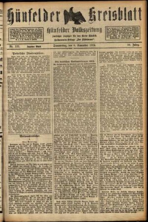 Zweite Ausgabe vom Donnerstag, den 06. November 1924.