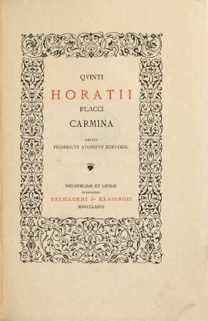 Quinti Horatii Flacci carmina