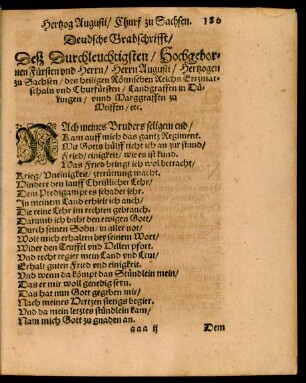Deudsche Grabschriftt ...