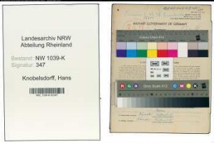 Entnazifizierung Hans Knobelsdorff , geb. 04.08.1903 (Beamter)