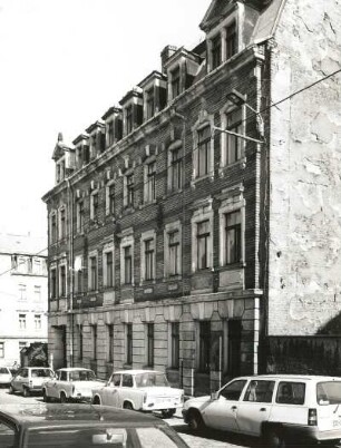 Dresden-Neustadt, Seitenstraße 4/Ecke Hechtstraße. Wohnhaus (um 1895). Straßenansicht