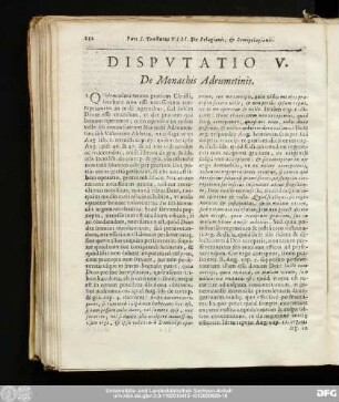 Disputatio V. De Monachis Adrumetinis.