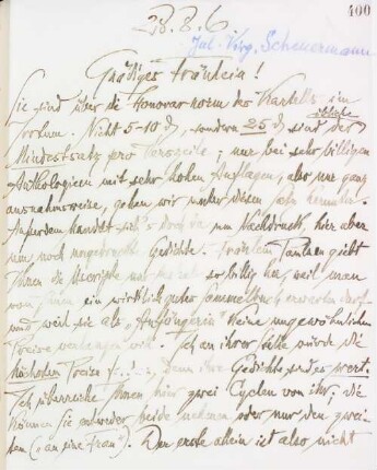 Brief an Julia Virginia Scheuermann