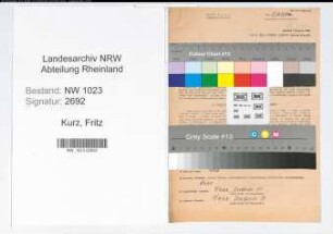 Entnazifizierung Fritz Kurz , geb. 16.10.1903 (Schornsteinfegermeister)