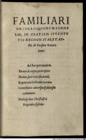Familiarium colloquiorum formulae