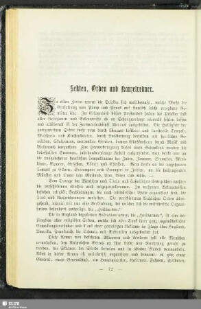 Sekten, Orden und Kanzelredner