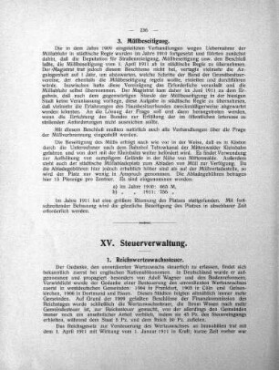 XV. Steuerverwaltung
